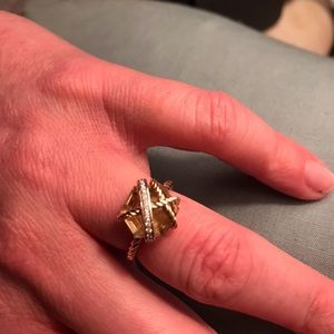 David Yurman cable wrap champagne citrine ring.